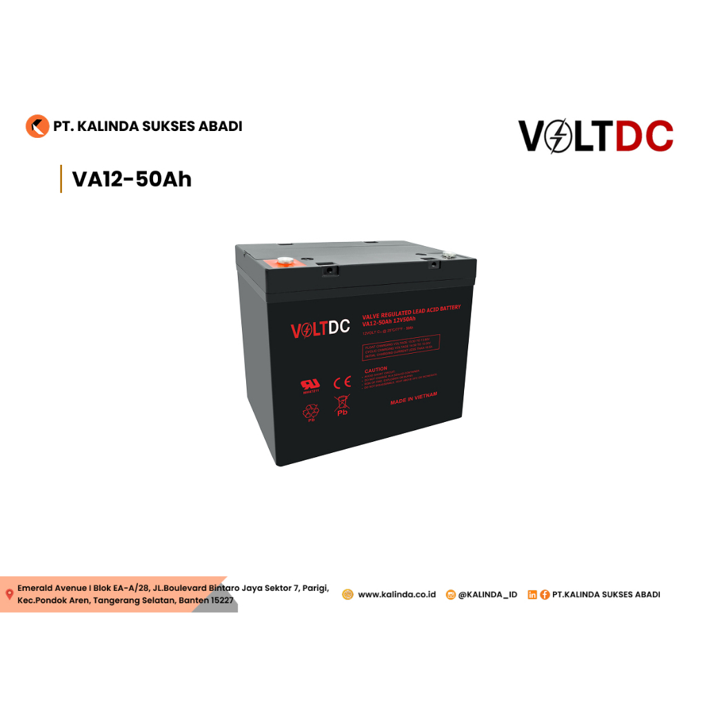 Battery VDC 12V-50Ah (VRLA)