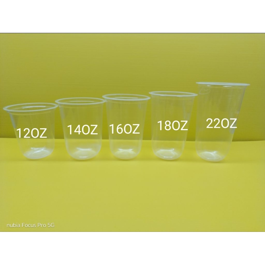 Gelas Plastik Oval TenTen 22oz 18oz Isi 50pcs / Gelas Oval / U Cup / Gelas Kekinian | Tutup Gelas Da