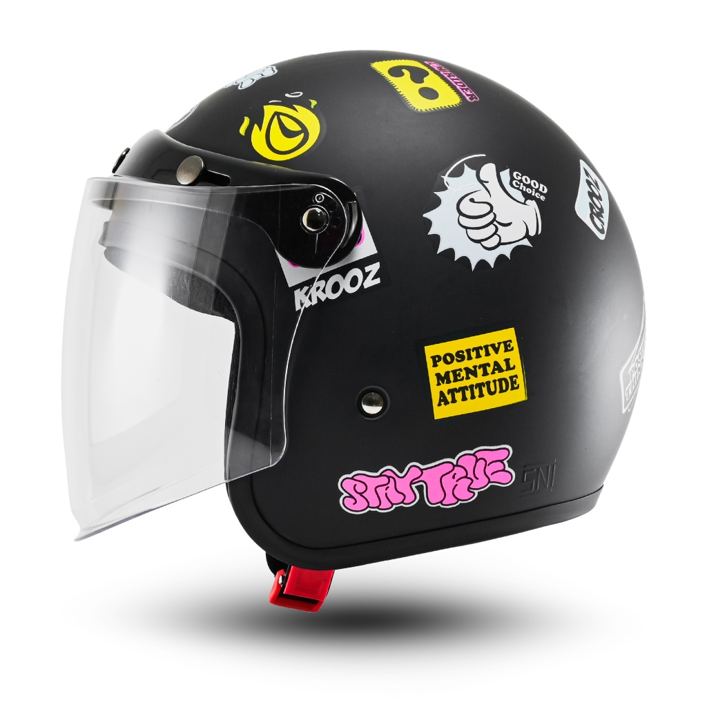 Cuci Gudang Helm Bogo Motif Kopi Doraemon Panda Retro Dewasa Sni