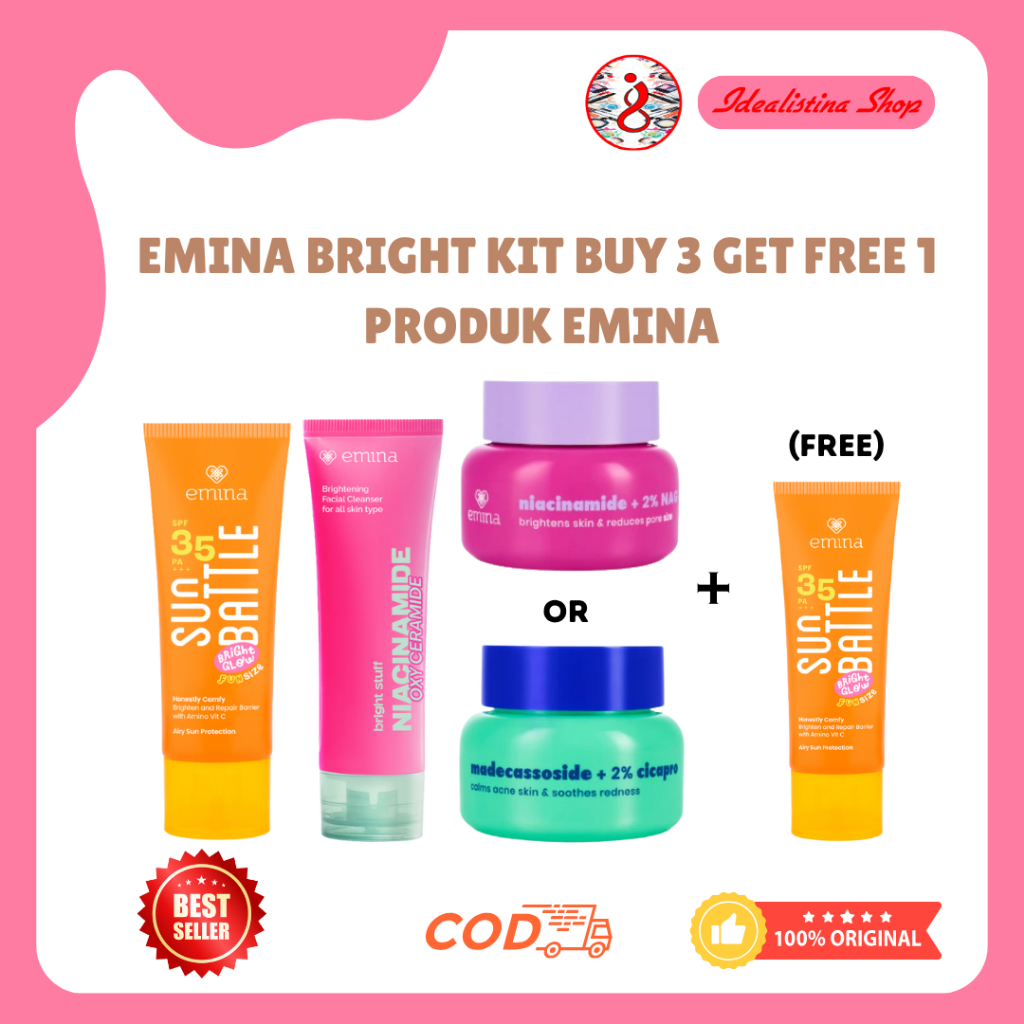 Emina Bright Kit Buy 3 Get Free 1 Produk Emina