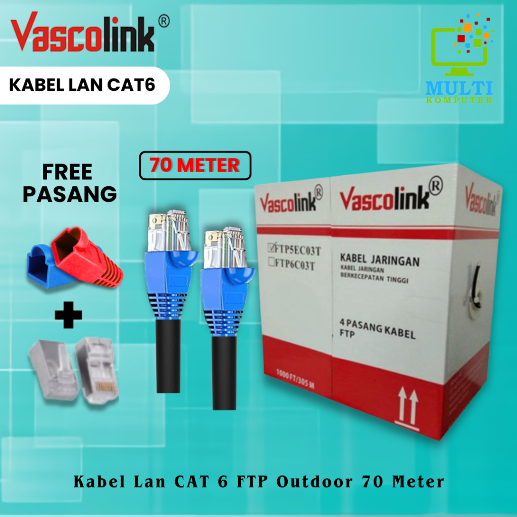 FTP 70 METER KABEL LAN OUTDOOR FTP CAT6E 6 CAT 6E FTP 70 METER