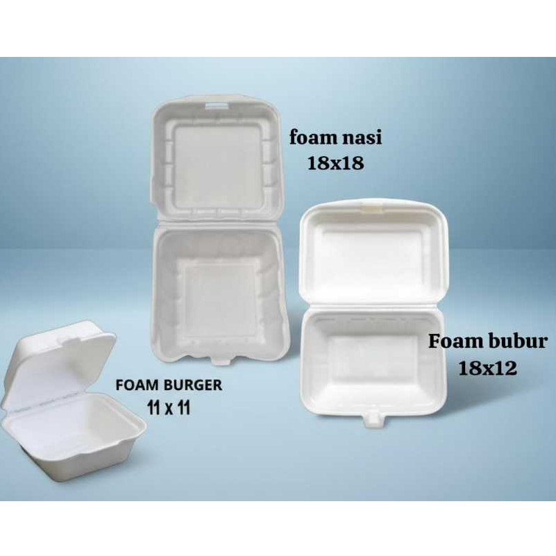 ( INSTANT ) ECERAN FOAM NASI BUBUR BURGER / STYROFOAM NASI / STYROFOAM BUBUR / STYROFOAM BURGER / ST