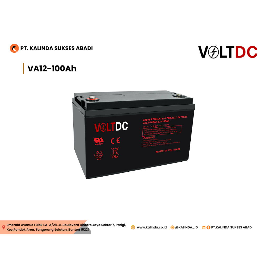 Battery VDC 12V-100Ah (VRLA)