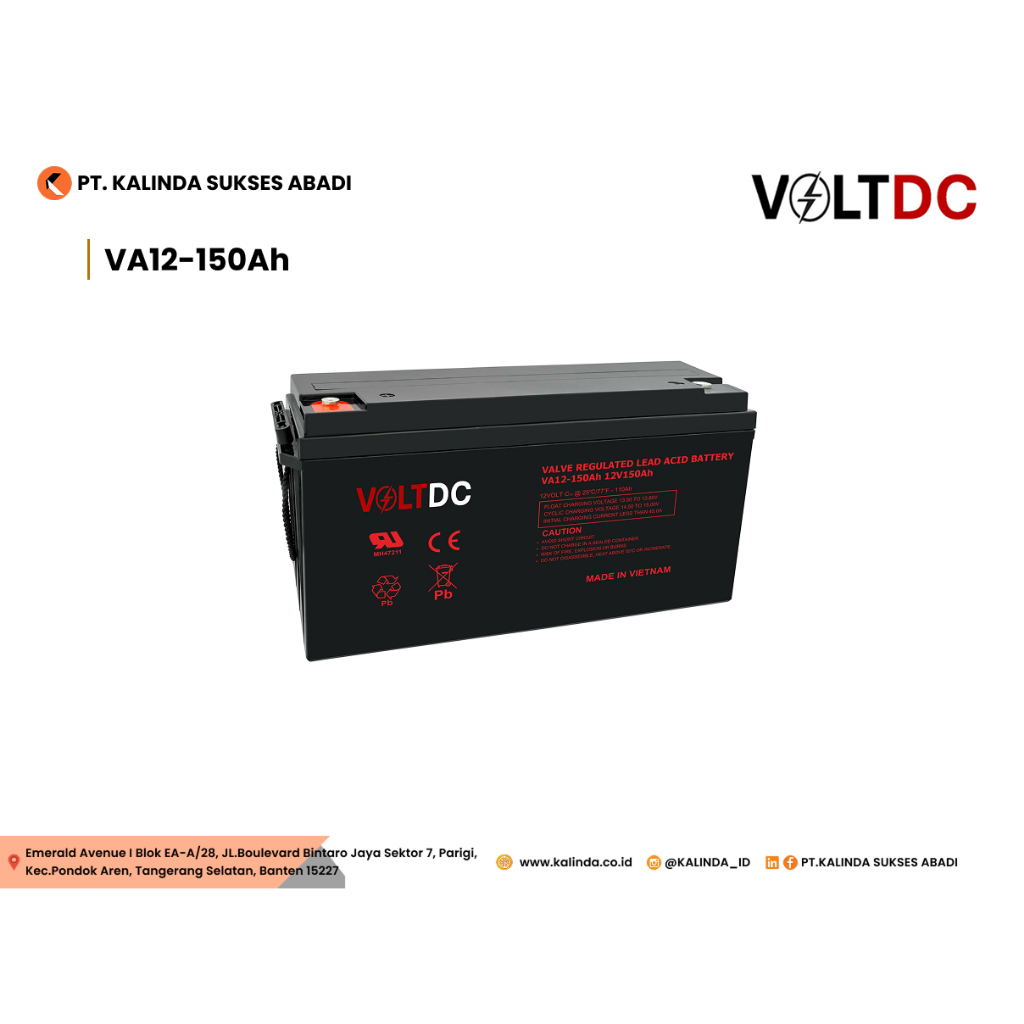 Battery VDC 12V-150Ah (VRLA)
