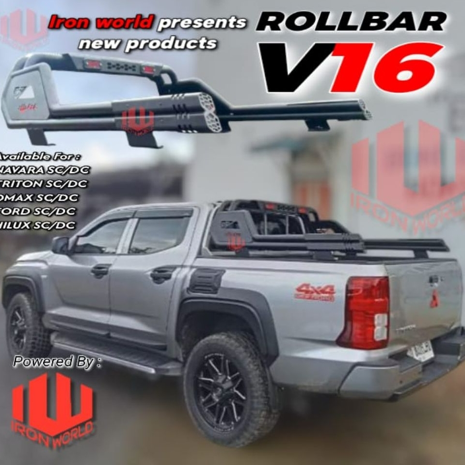 ROLLBAR AKSESORIS VARIASI 4X4 SINGLE DOUBLE CABIN HILUX, TRITON, NAVARA, FORD, DMAX DAN MOBIL OFFROA