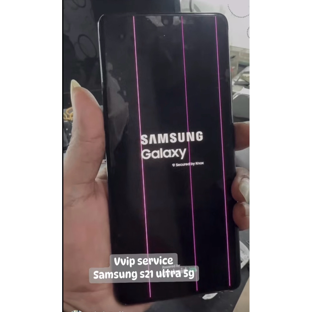 lcd samsung s21 ultra copotan original minus pink line lcd normal