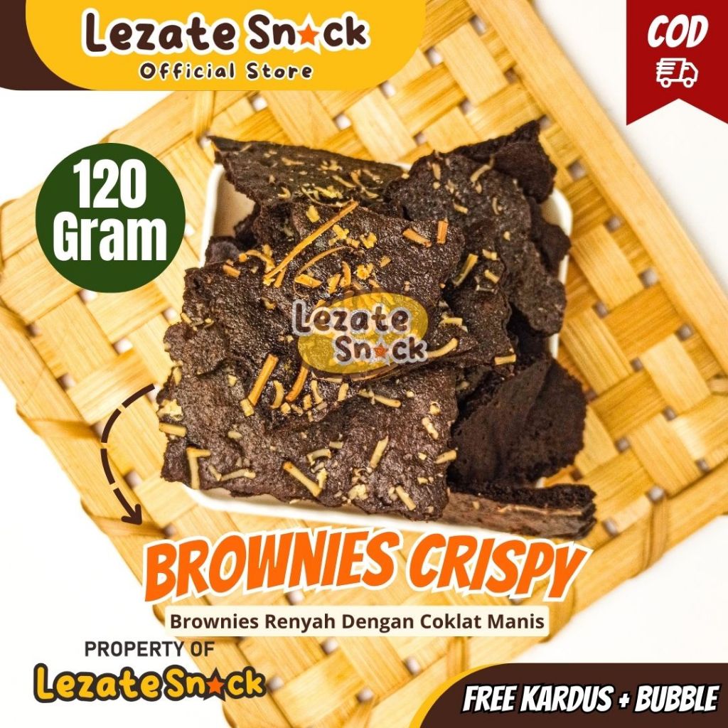 Kue Brownies Kering 120GR Crispy Renyah Manis Enak / Bronis Brownis Kering Crispy Kiloan Amanda Pang
