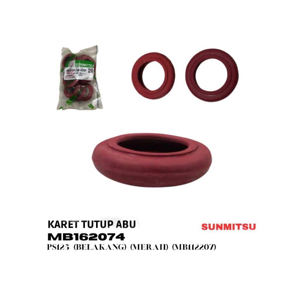KARET TUTUP ABU PS125 (BELAKANG) (MERAH) (MB112207) MB162074 SUNMITSU