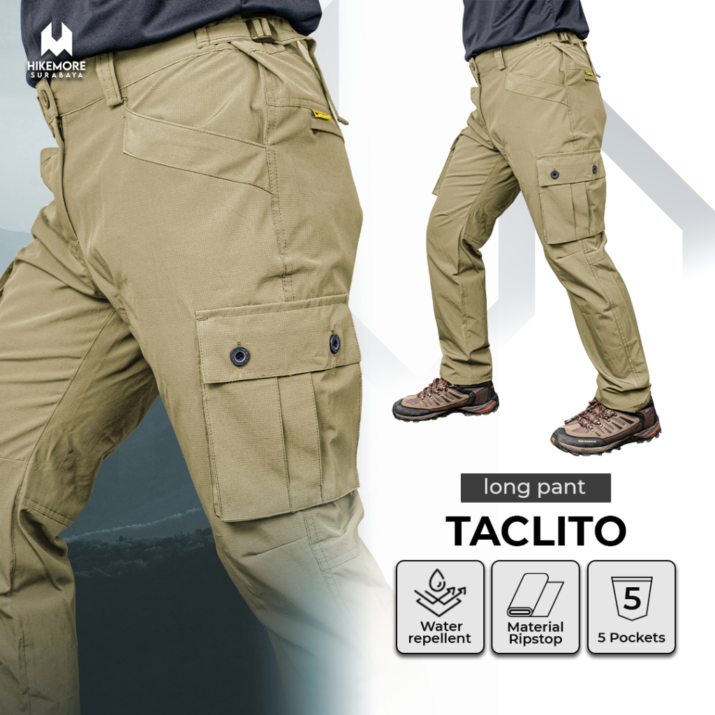 HIKEMROE SURABAYA - Celana Cargo Panjang Pria Wanita Taclito Outdoor Water Repellent Stretch Celana 