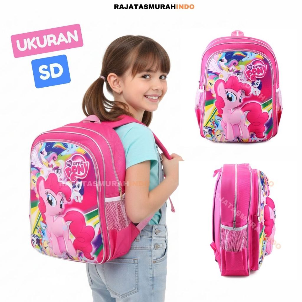 RTM - Tas Ransel Anak SD Perempuan UNICORN / BARBIE / HELO KITI / PROJEN Ransel Timbul - BIG EMBOSS 