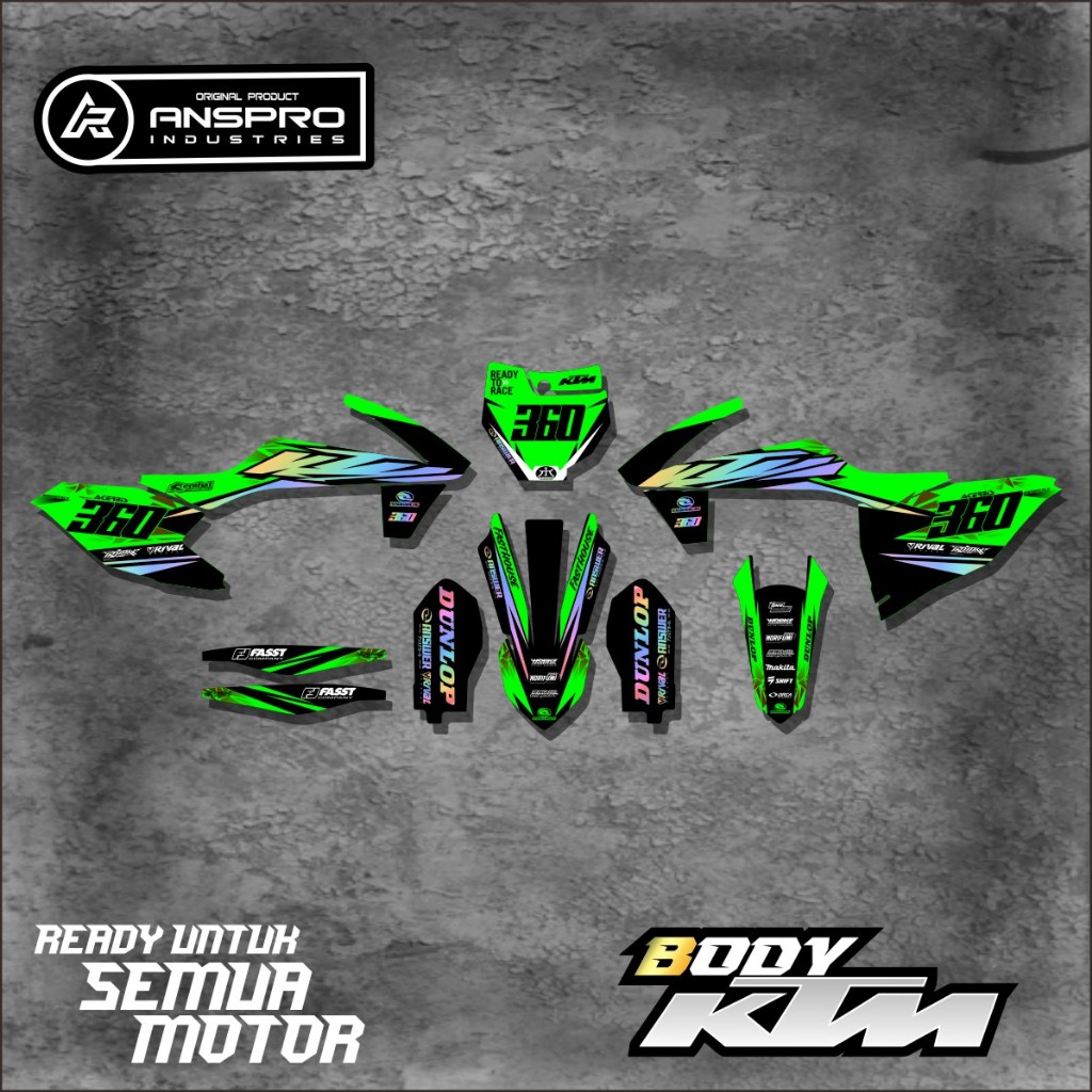 DECAL KTM 85/250 FULL BODY STIKER PELINDUNG BODY MOTOR KTM 85/250 FREE REQUEST