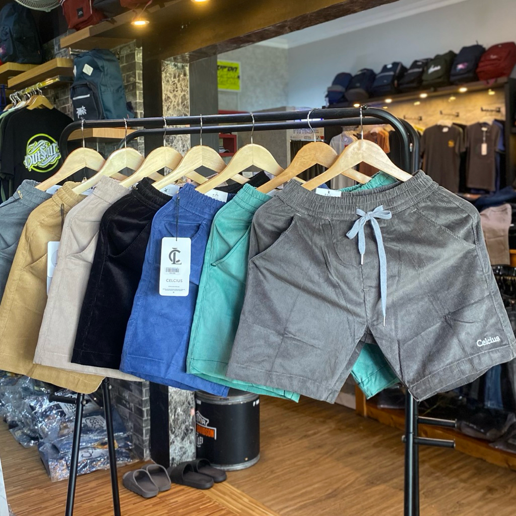 celana pendek pria distro/ boardshort corduroy pria celcius terbaru
