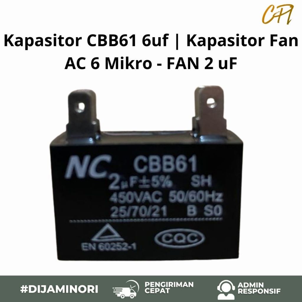 Kapasitor CBB61 6uf | Kapasitor Fan AC 6 Mikro - FAN 2 uF