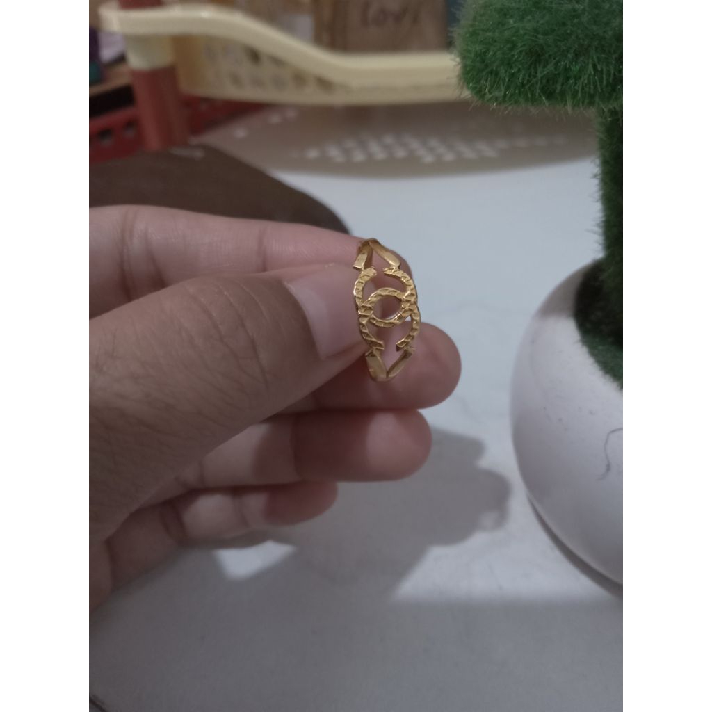 Cincin Perak 925 lapis emas 24k