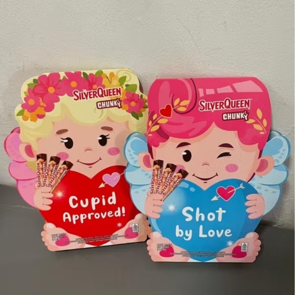 silverqueen , kitkat , dan ferrero edisi valentine stok terbatas 3 x26gram