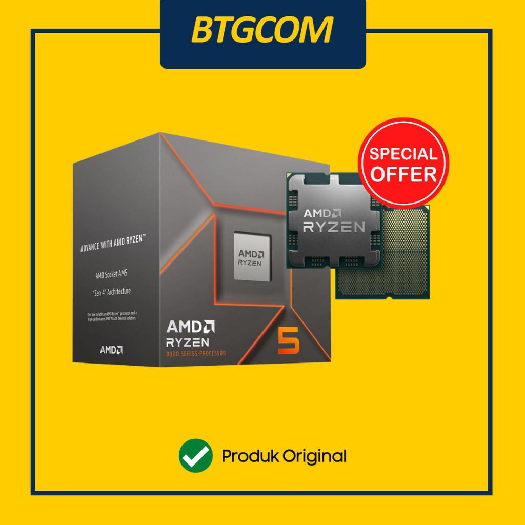 RYZEN 5 8400F CPU PROCESSOR RYZEN 5 8400F CPU PROCESSOR PROSESOR PC KOMPUTER AMD AM5 SOCKETOSESOR PC