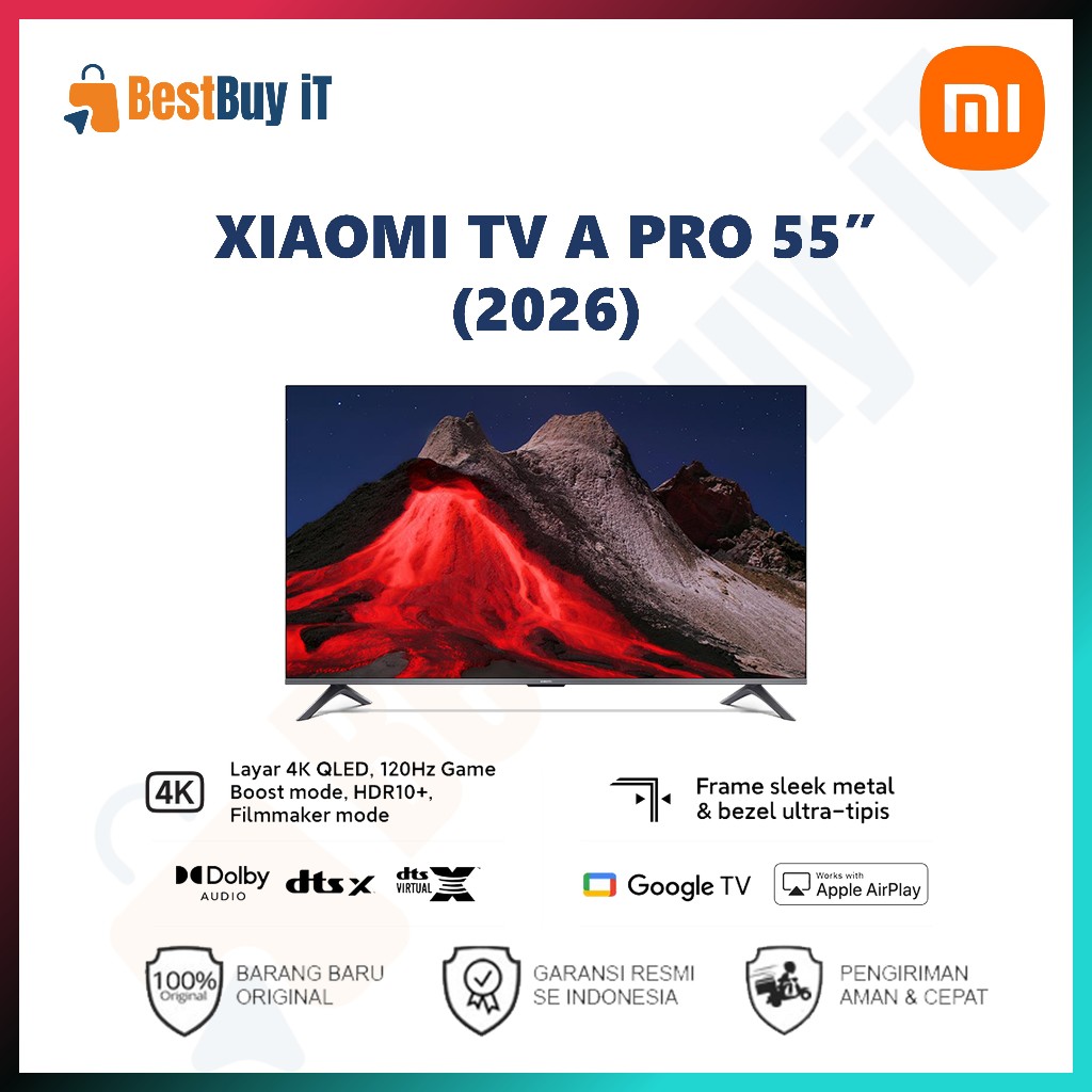 Xiaomi TV A Pro 55 2026 | 4K QLED 120 Hz Game Boost Mode | Google TV