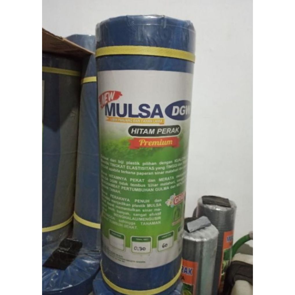 Plastik  Mulsa Lebar 120 Hitam Perak Premium DGW 17 KG (ROLL BESAR) (550 Meter) Free Kaos