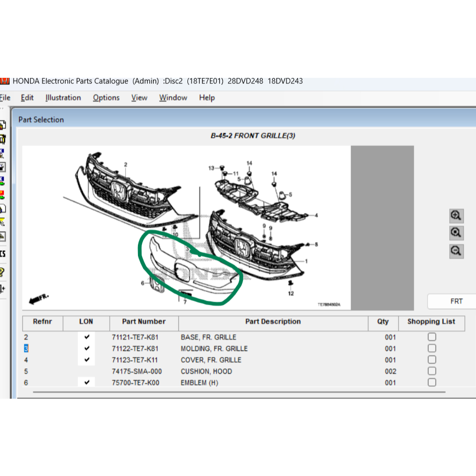 List Grille Grill Depan (Warna Hitam) Honda Mobilio RS Tahun 2017 2018 2019 2020 2021