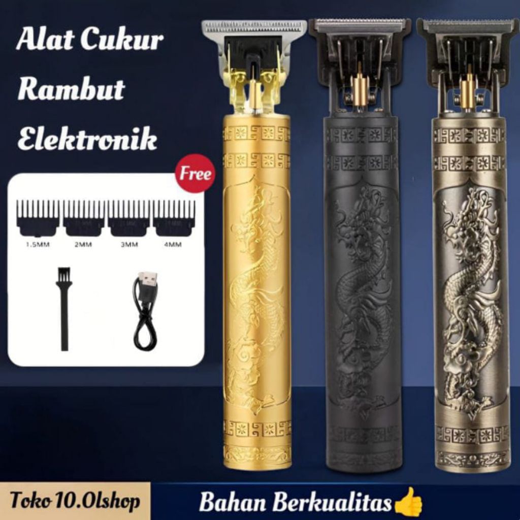 Cukur Elektrik Hair Alat Cukur Rambut Vintage T9 Trimmer - Mesin Cukur Kumis Jenggot Cordless USB Ha