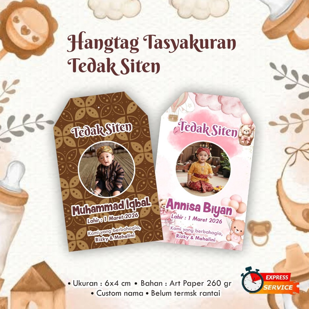 [25 pcs] Hangtag Tasyakuran Tedak Siten / Tag / Label