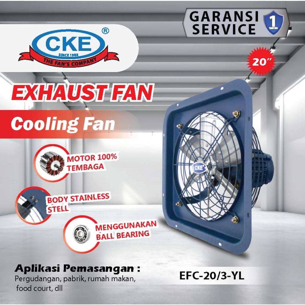 Exhaust Fan Cooling Fan 20 Inch 380V INDUSTRI Exhaust Dinding Eksos Dinding Blower Gedung