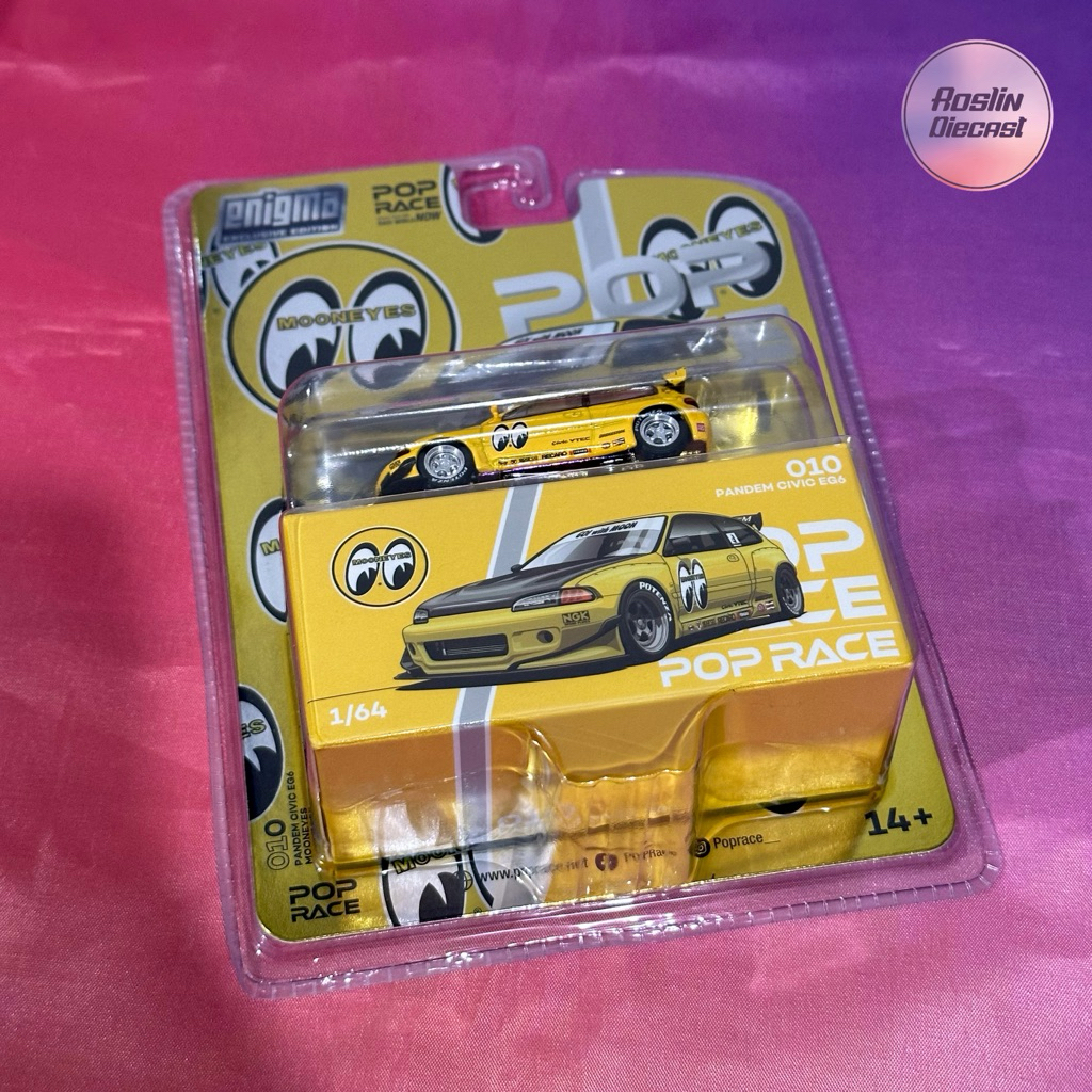 Diecast 1:64 Pop Race Pandem Civic EG6 Mooneyes