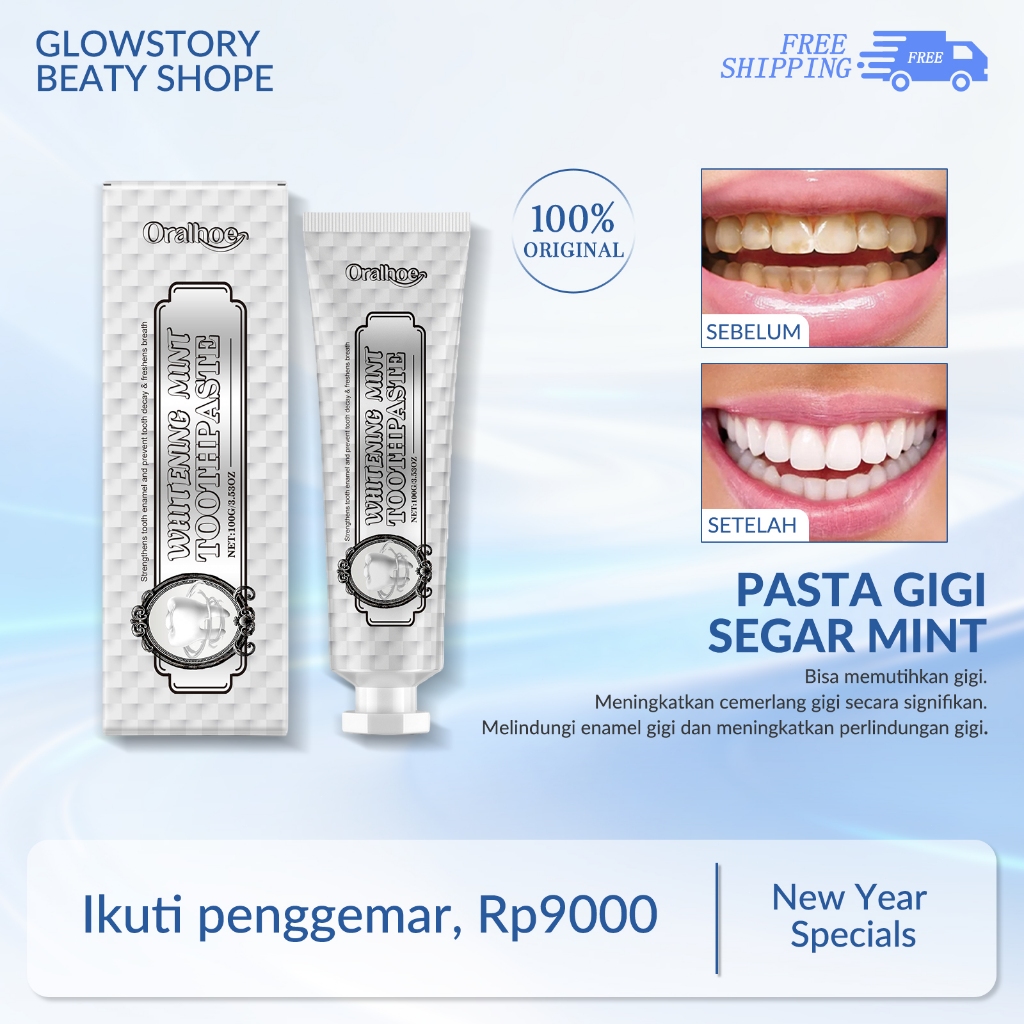 Oralhoe Mint Toothpaste 100g Tooth Refresh Toothpaste Pasta Gigi Sensitive Cegah Gigi Berlubang Untu