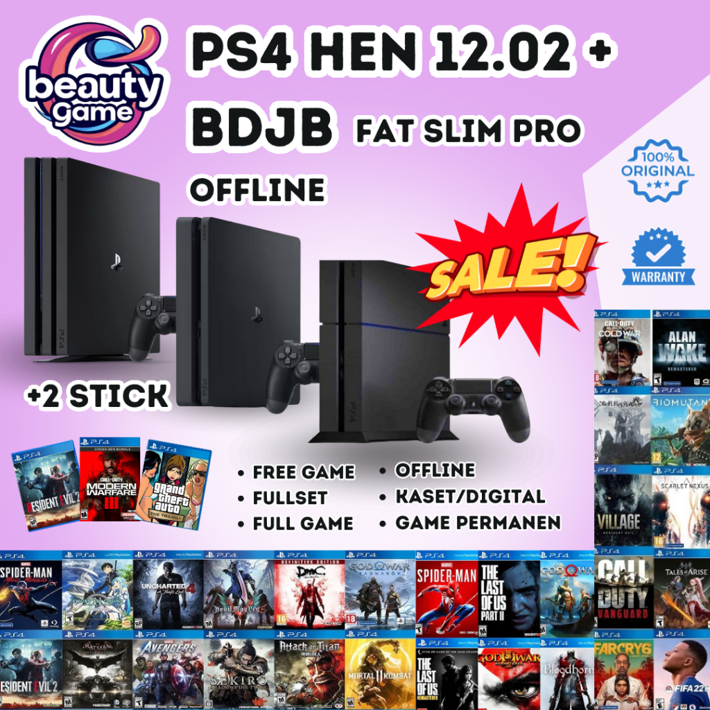 Ps4 pro hdd 1TB full game + 2 stik wireless