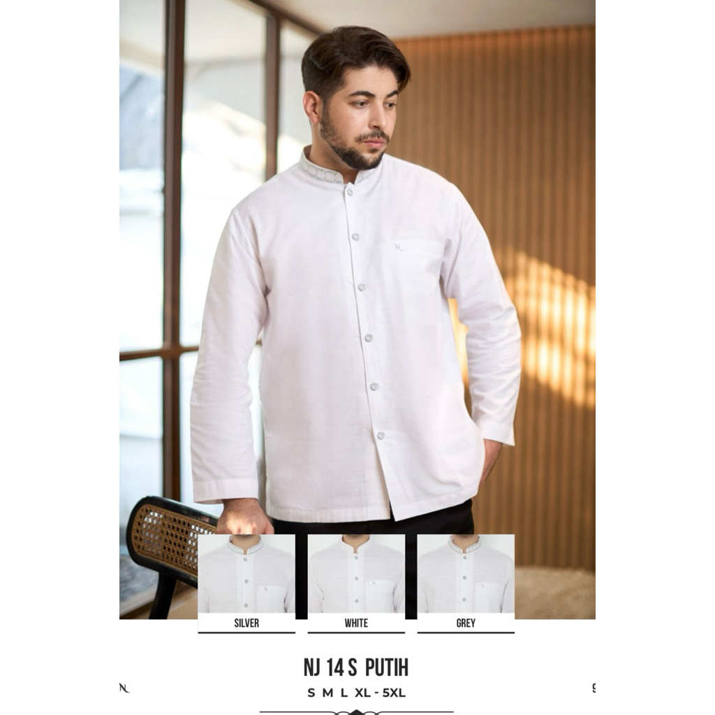 BAJU KOKO NIZAR BORDIR NJ 14S PUTIH 2026