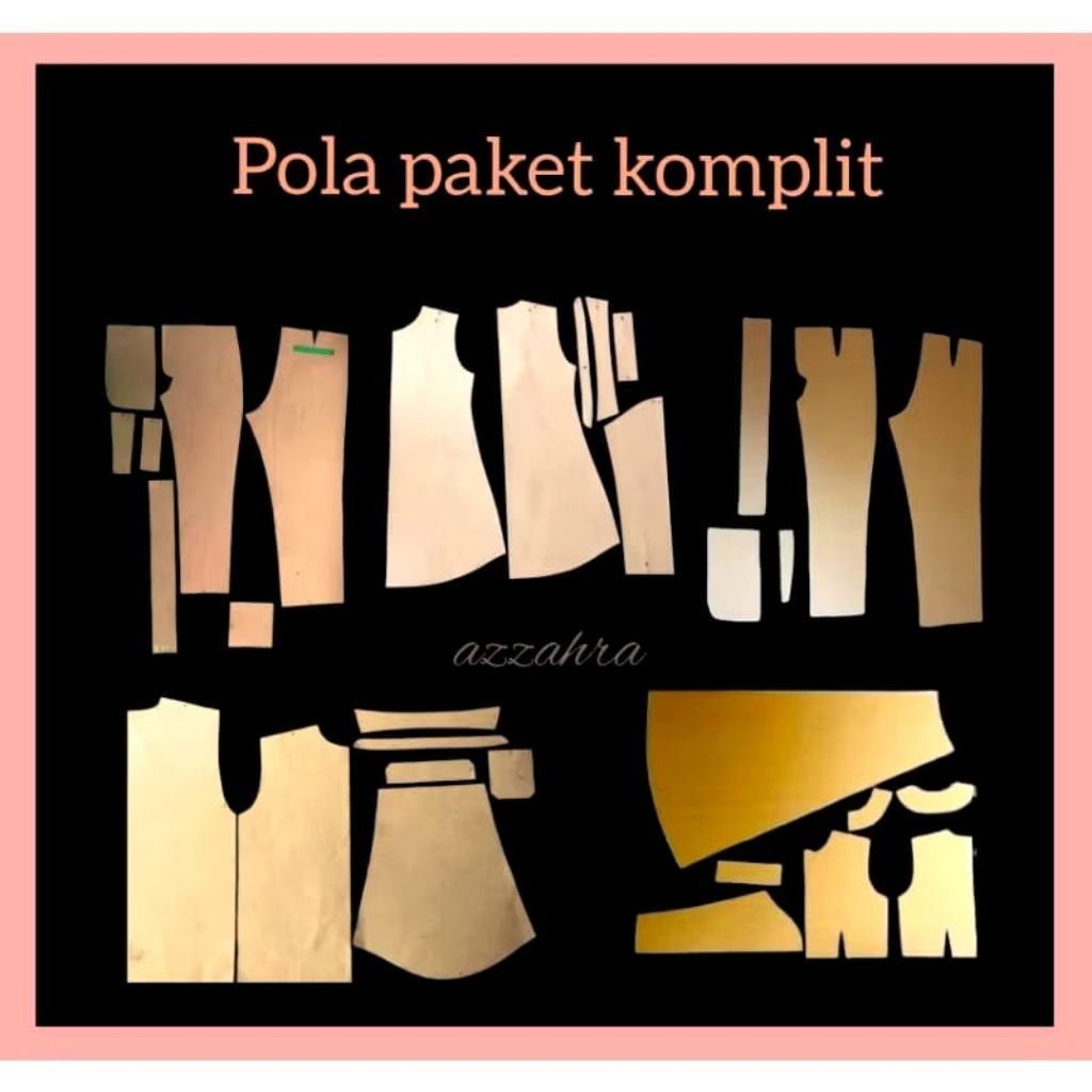 paket komplit pola baju pria/wanita,(tunik/blus,celana wanita,gamis,celana pria, kemeja)