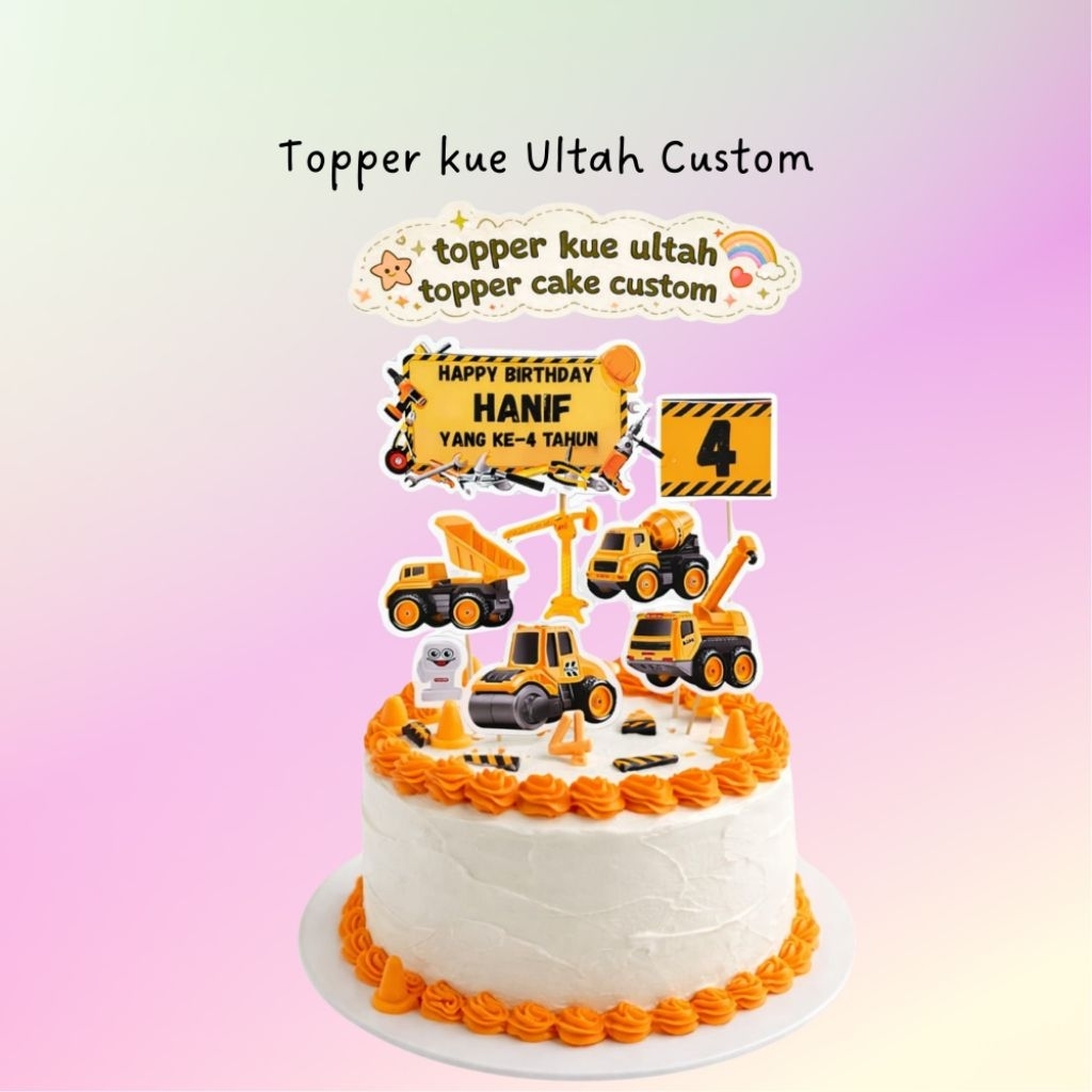 Topper Alat Berat Custom / Topper Cake Alat Berat Custom / Topper Kue Ultah Custom Anak / Topper Kue