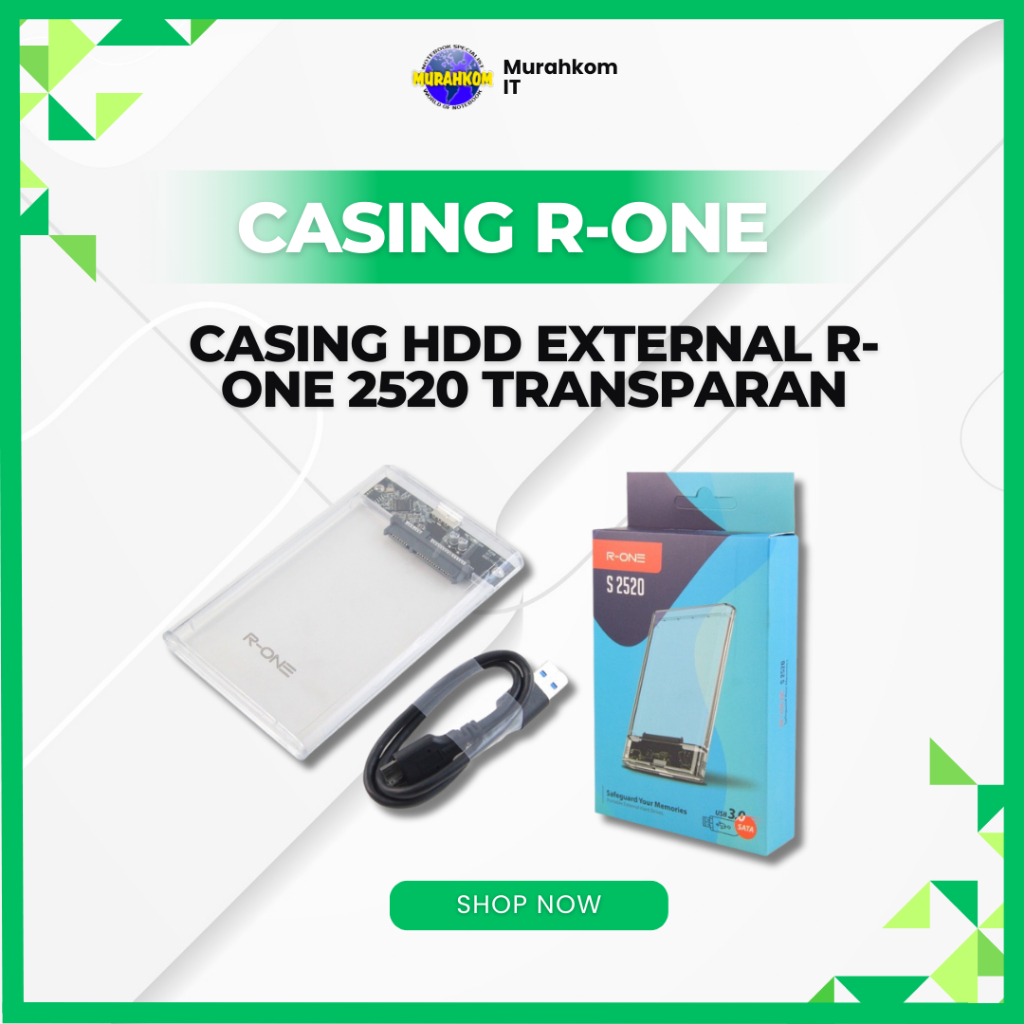 Casing HDD 2.5 inch SATA R-ONE S2520 with USB 3.0 Transparan