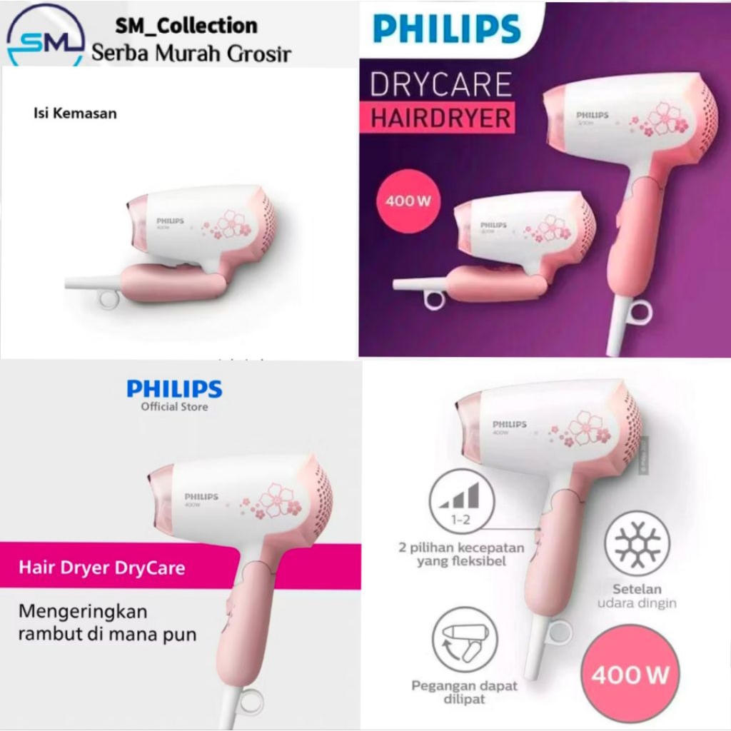 pengering rambut/alat pengering/pengering serbaguna/haidryer lipat/hairdryer philips