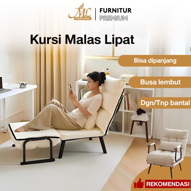 Kursi Malas Lipat Kursi Santai Kursi Sofa Ranjang Lipat Tempat Tidur Lipat Folding Bed Minimalis