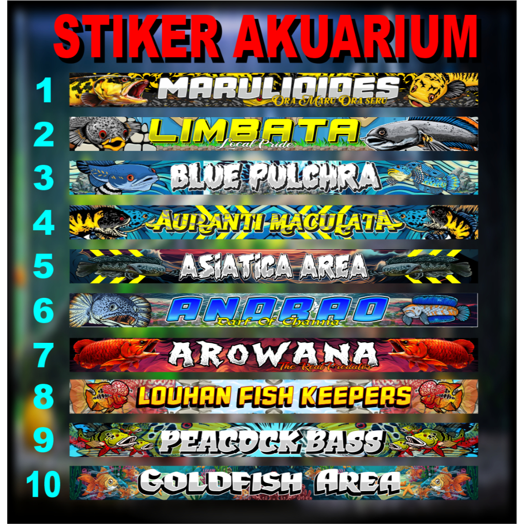 STIKER AKUARIUM IKAN CHANNA DESAIN UNIK ANTI AIR