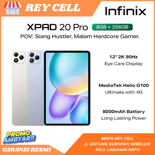 Infinix XPAD 20 Pro 8/256GB - Mediatek G100 Ultimate - 12" 2K 90Hz - 8000 mAh - 4G LTE