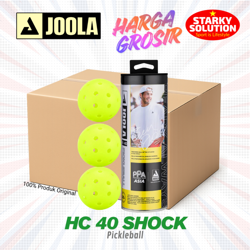 HARGA GROSIR Bola Pickleball JOOLA HC 40 Pickle Ball 40 Lubang Holes HC40 Original - isi 3