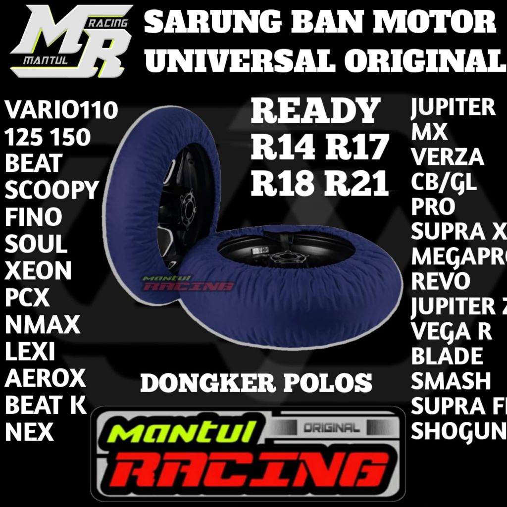 ( SABLON ) COVER BAN MOTOR WATERPROOF RING 14 17 18 19 21 METIK, BEBEK, TRAIL, SPORT, DRAG, ROAD RAC