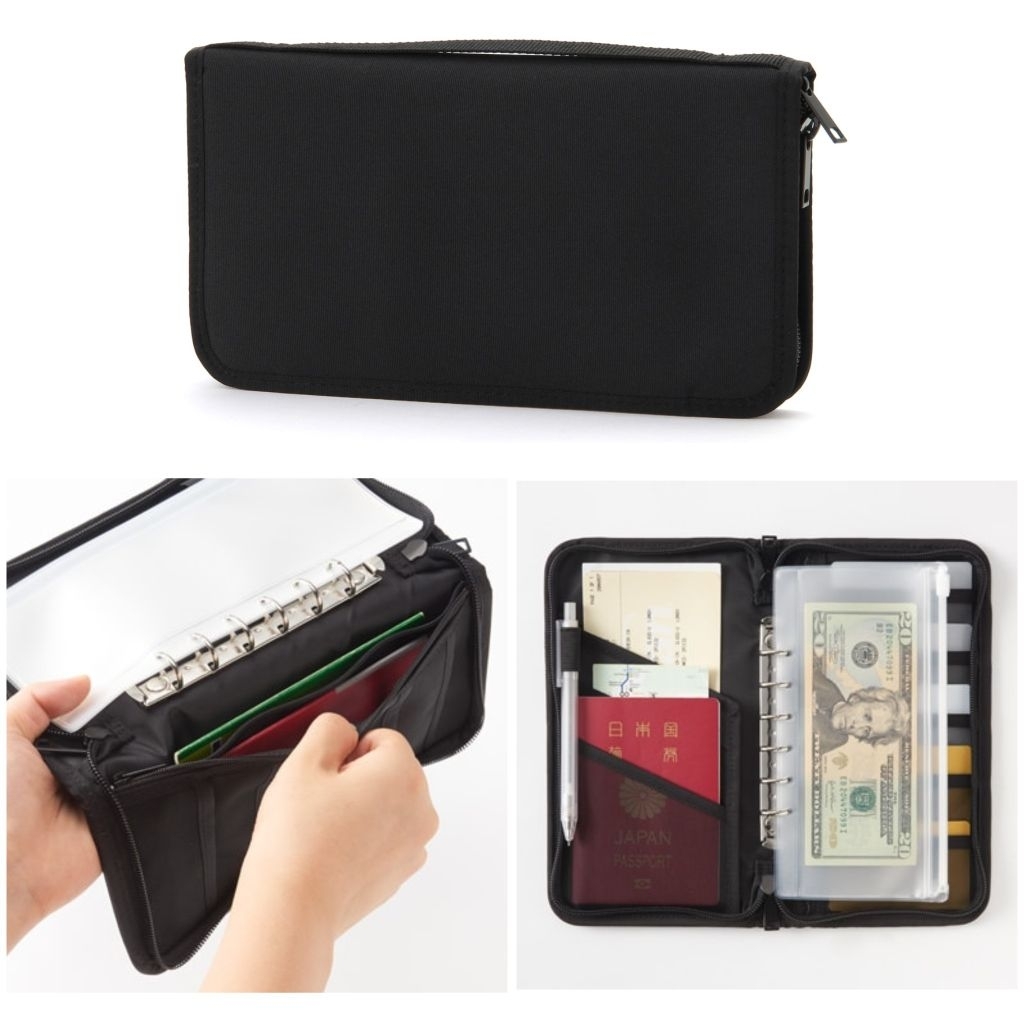 Muji Passport Travel Case Japan Original Black hitam dompet travel