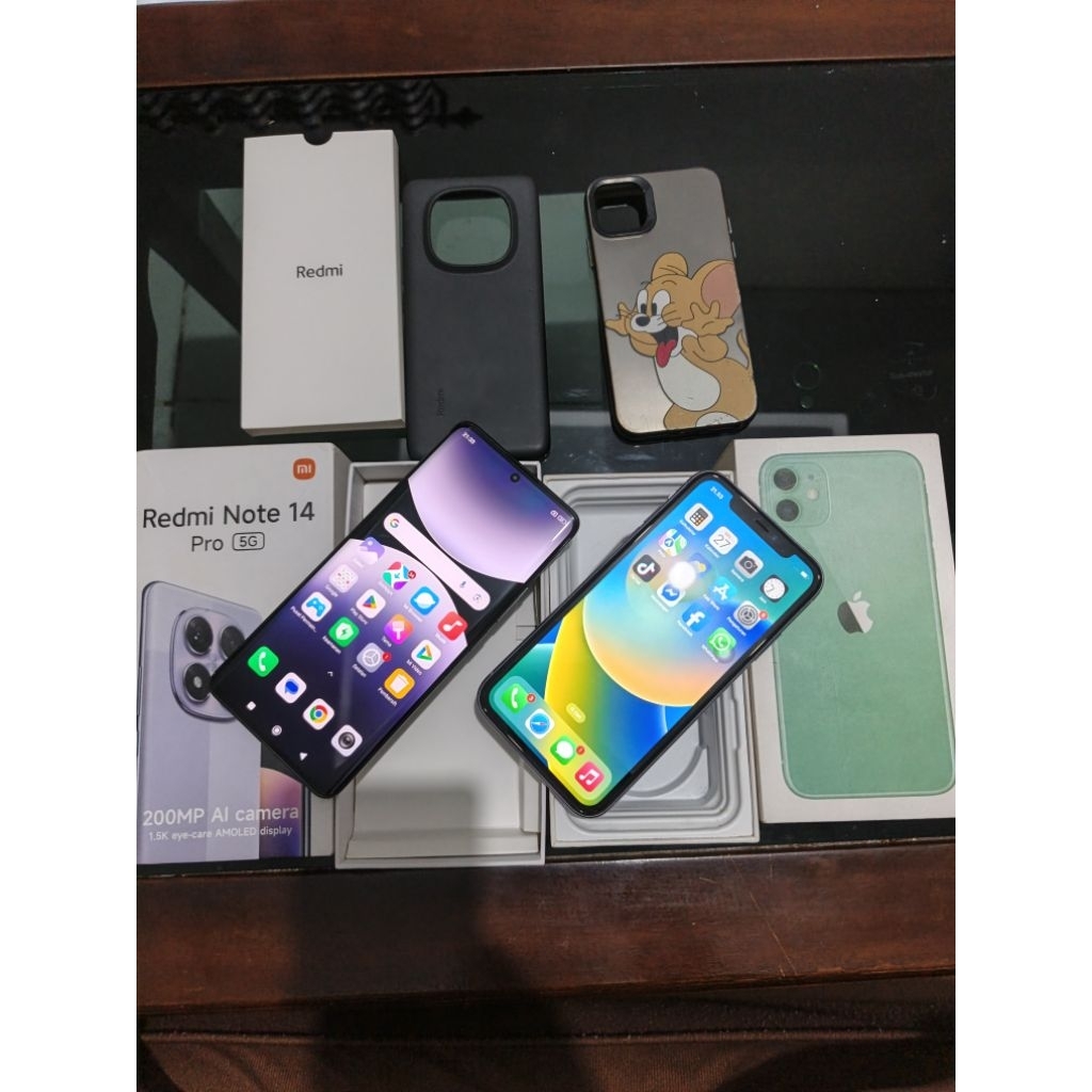 seken redmi note 14 pro 5g 8/256 dan seken iphone 11 inter 64gb