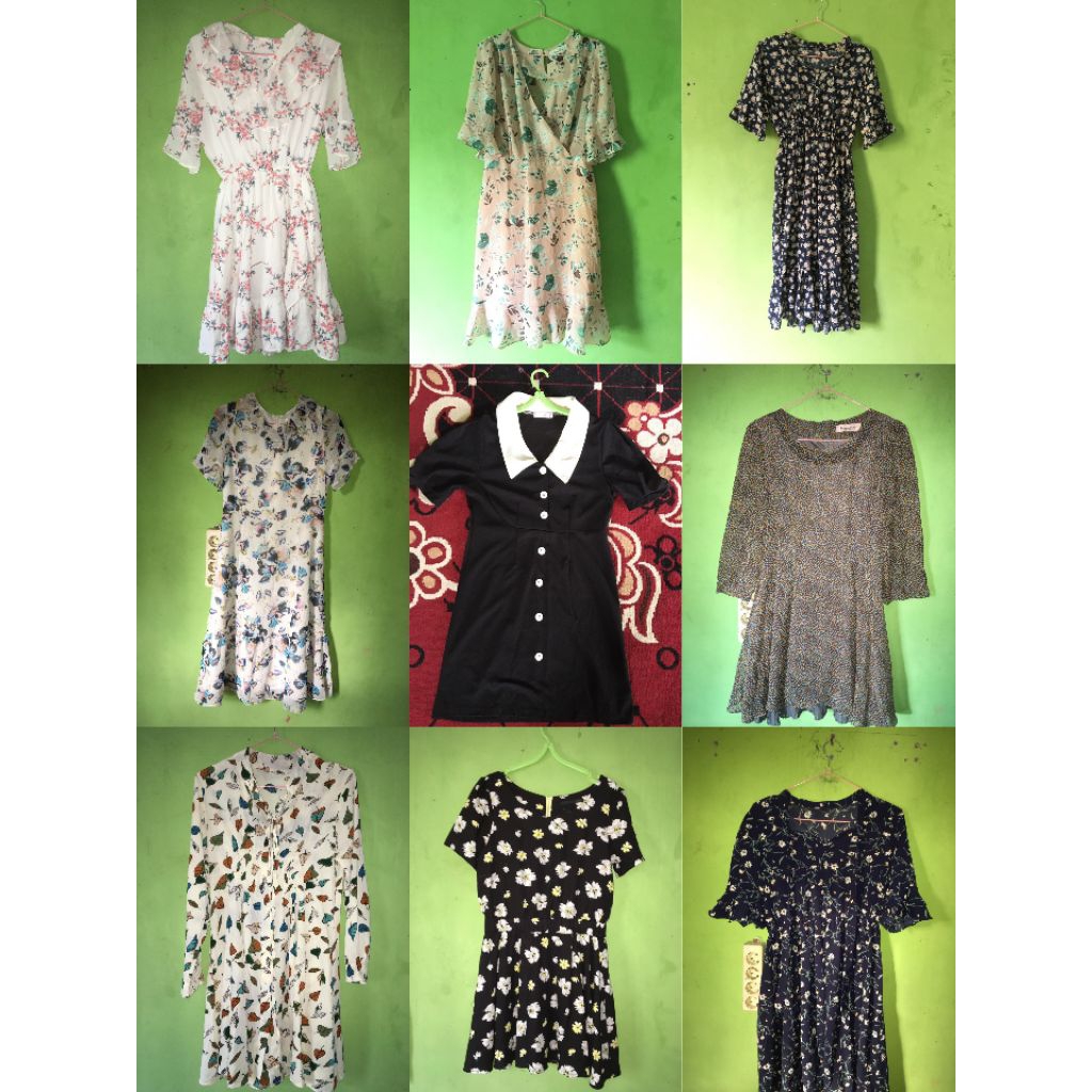 Prelove Dress Pendek wanita cantik elegan bahan adem, tidak panas
