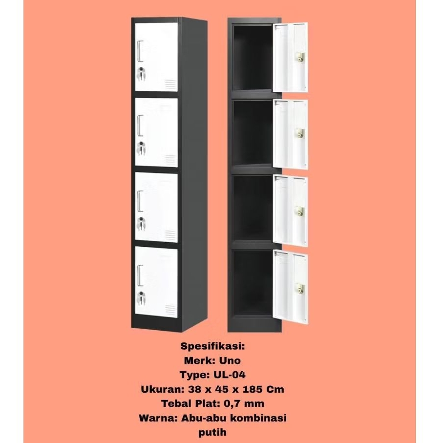 UL-04 Loker Besi Pintu / loker besi 4 pintu / lokcer dokumen