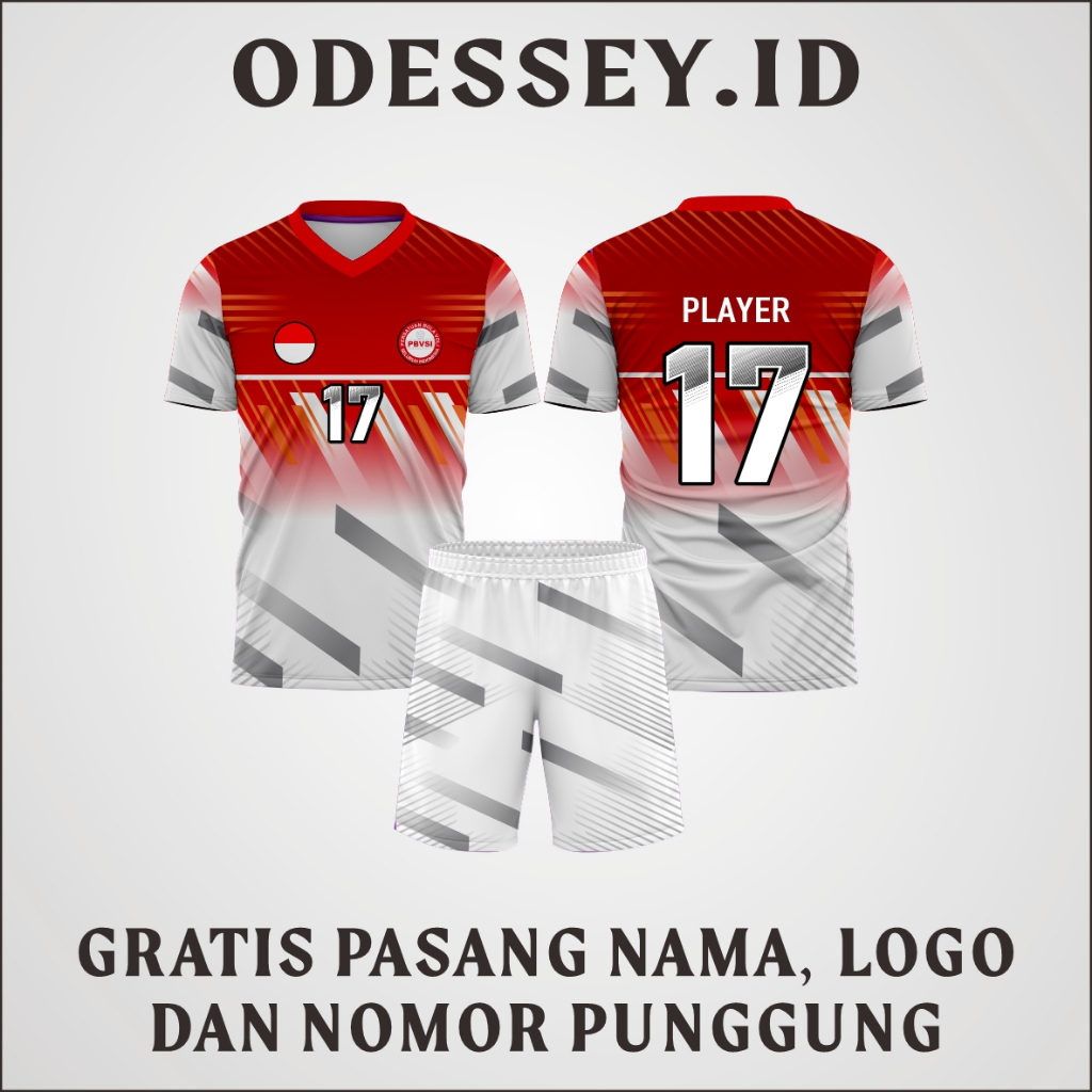 Jersey baju volly gratis sablon nama + nomor dan sponsor jersey pria dan wanita full printing