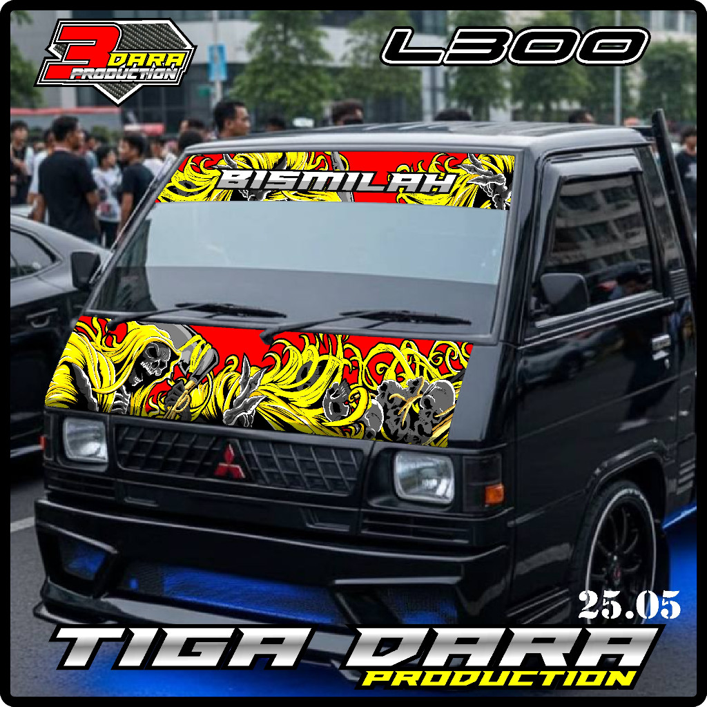 SATU SET STIKER DECAL KABIN DEPAN l300 + STIKER KACA DEPAN MOBIL L300 ,BEBAS REQUEST kode TD.05