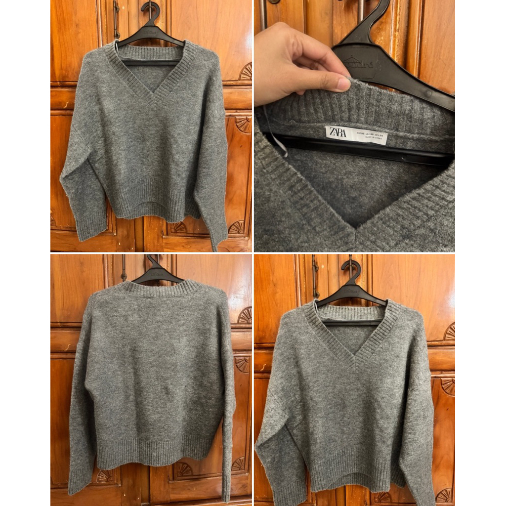 preloved zara knit top / uniqlo knit cardigan / knit long sleeve top / atasan wanita rajut / cardiga