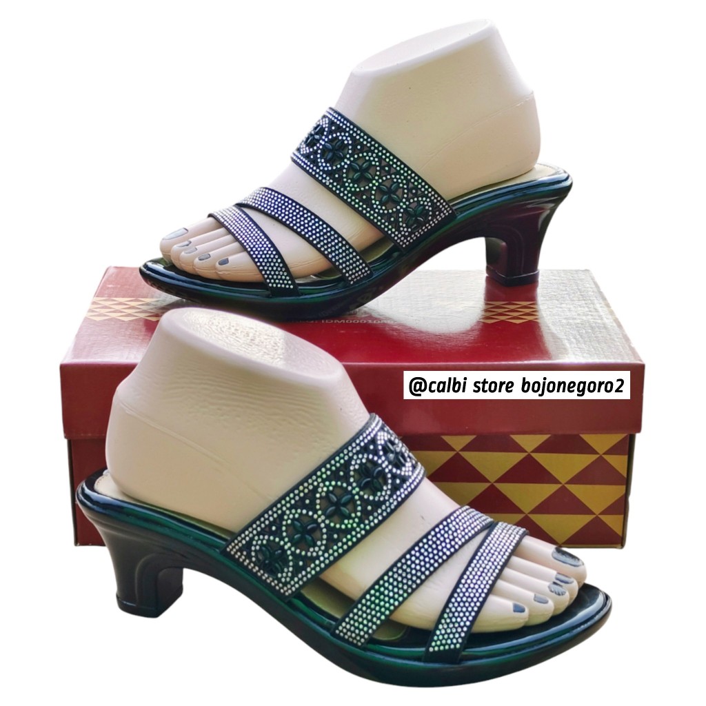 (( READY STOK )) SANDAL CALBI HEELS PESTA MODEL SELOP CANTIK & ELEGANT HAK 5CM