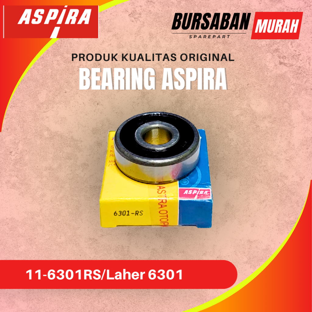 Bearing 6301RS Aspira 11-6301RS/Laher 6301 Original Murah