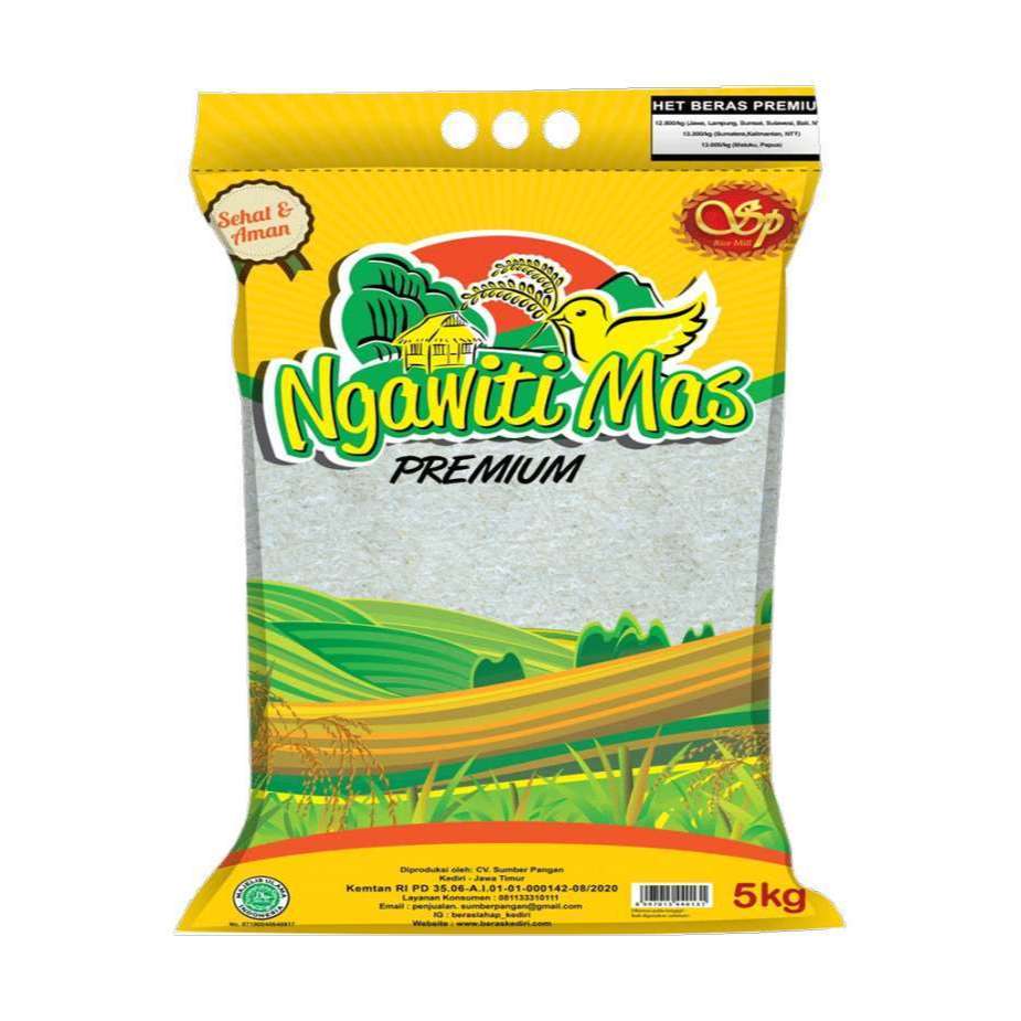 Beras Premium Ngawiti 5 kg - Pulen, Putih, Aroma Wangi