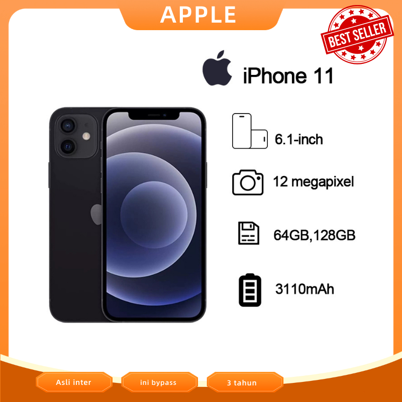 APPLE 11 64GB/128GB/256GB/ IOS26.1 Secondhand Normal Fullset Original 100% INTER